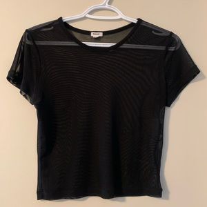 Garage mesh-solid black shirt